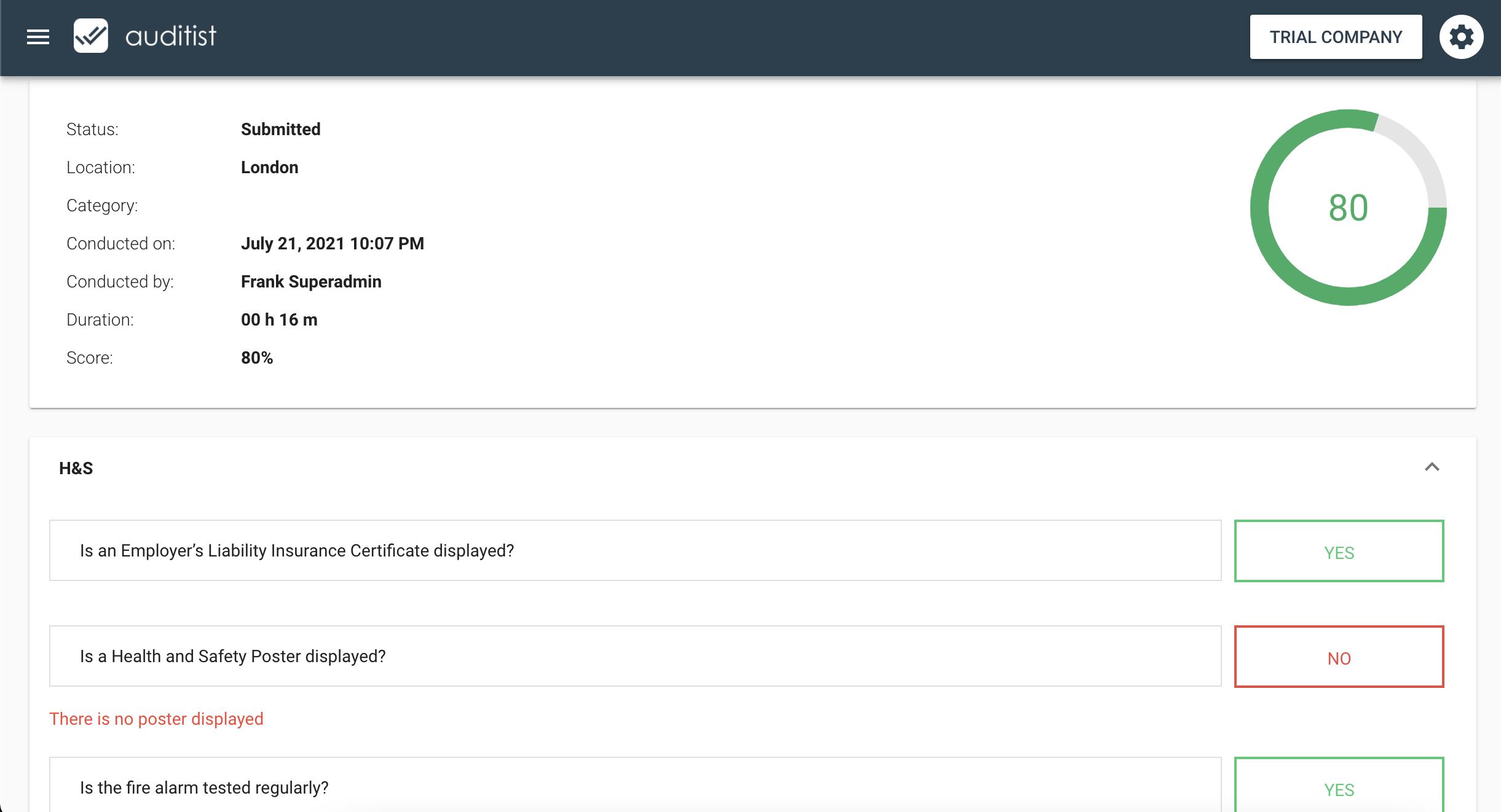 screenshot of Auditist