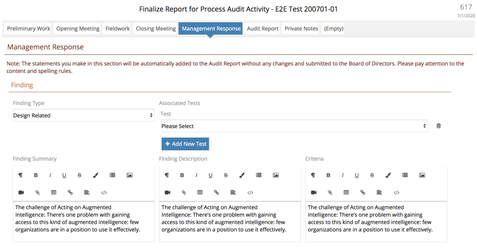 screenshot of Auditrunner