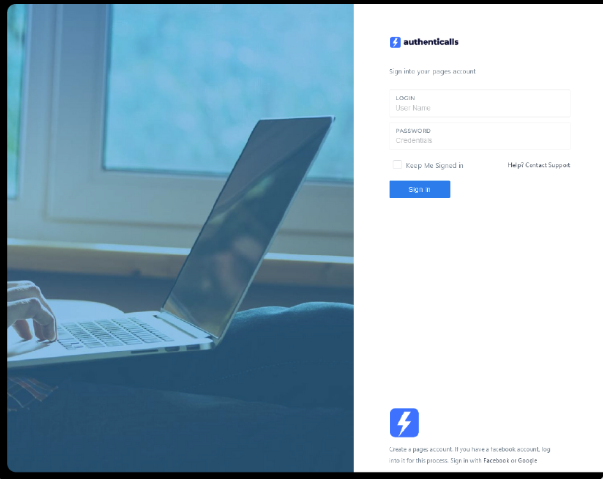 screenshot of Authenticalls