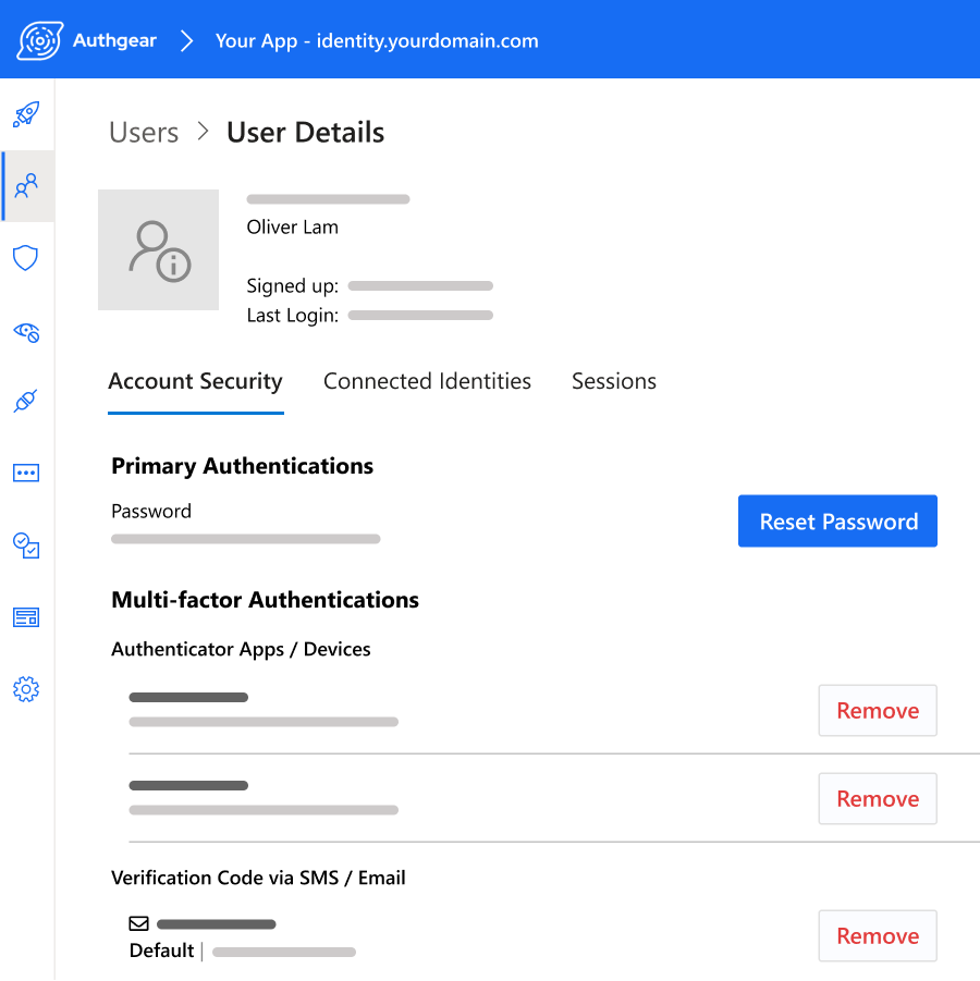 screenshot of Authgear