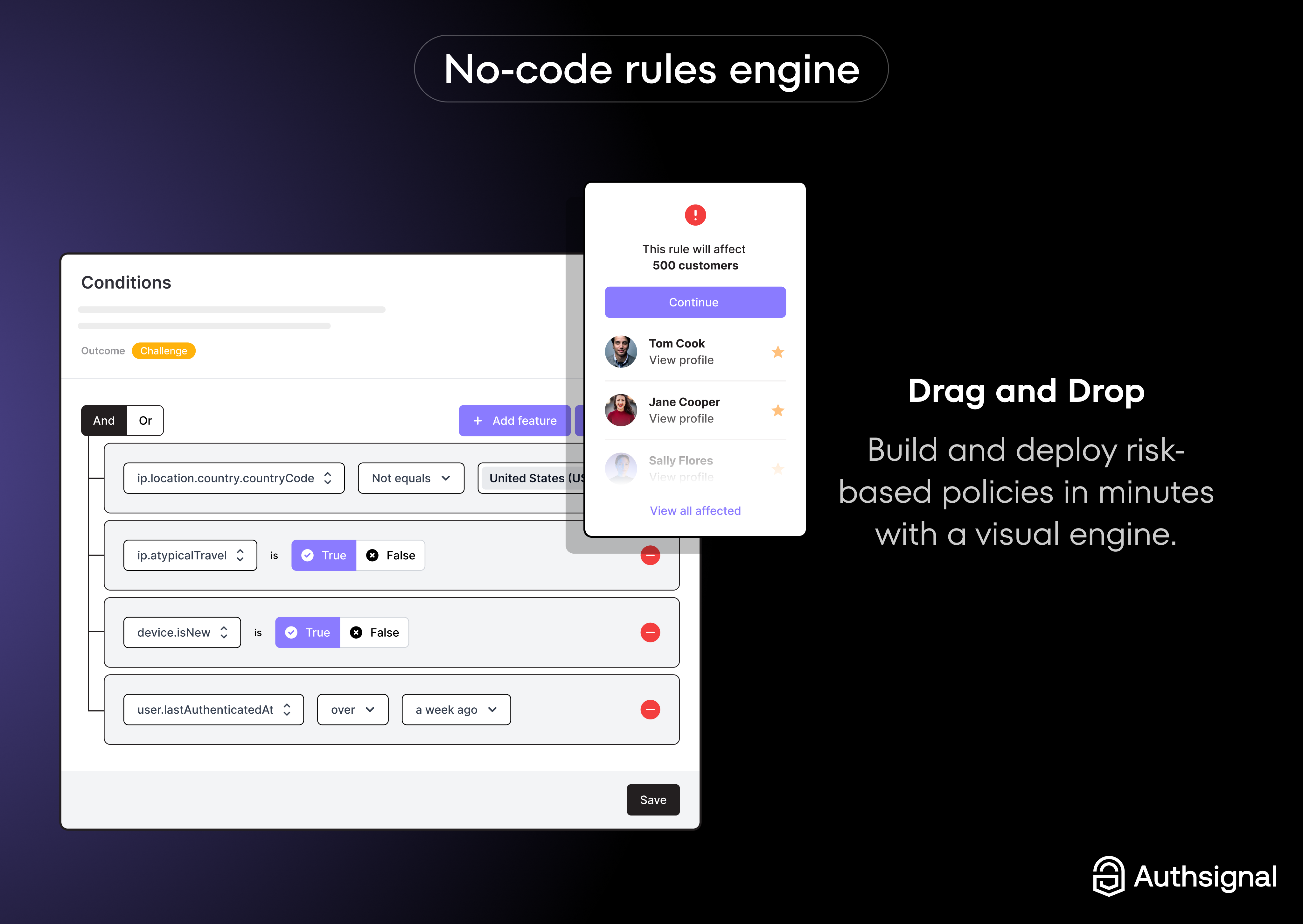 screenshot of Authsignal