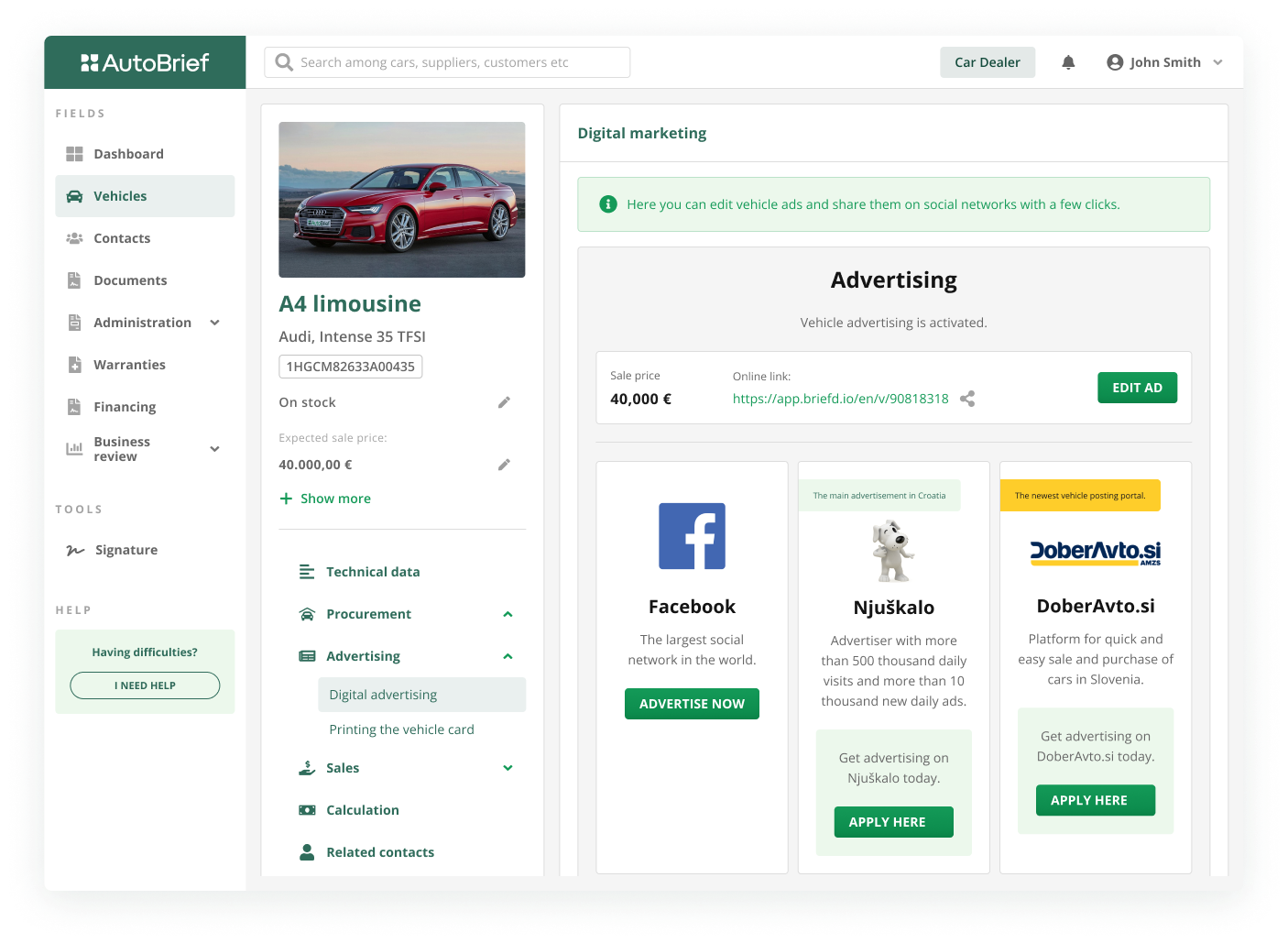 screenshot of AutoBrief