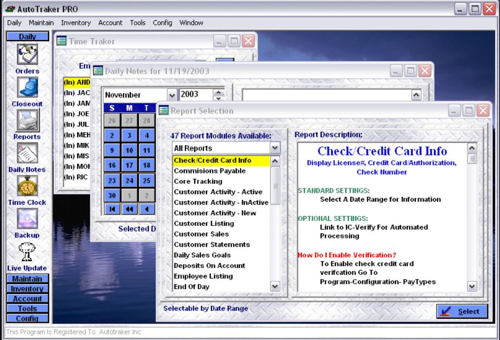 screenshot of AutoTraker