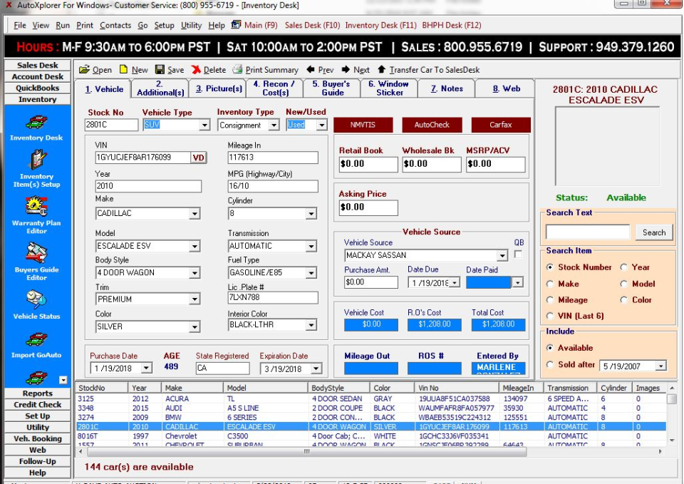 screenshot of AutoXplorer