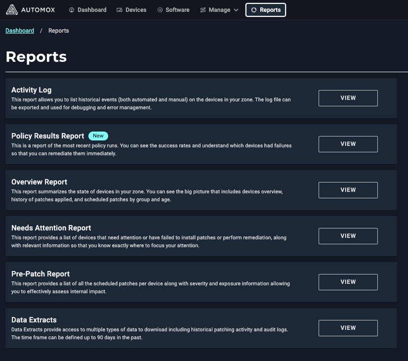 screenshot of Automox