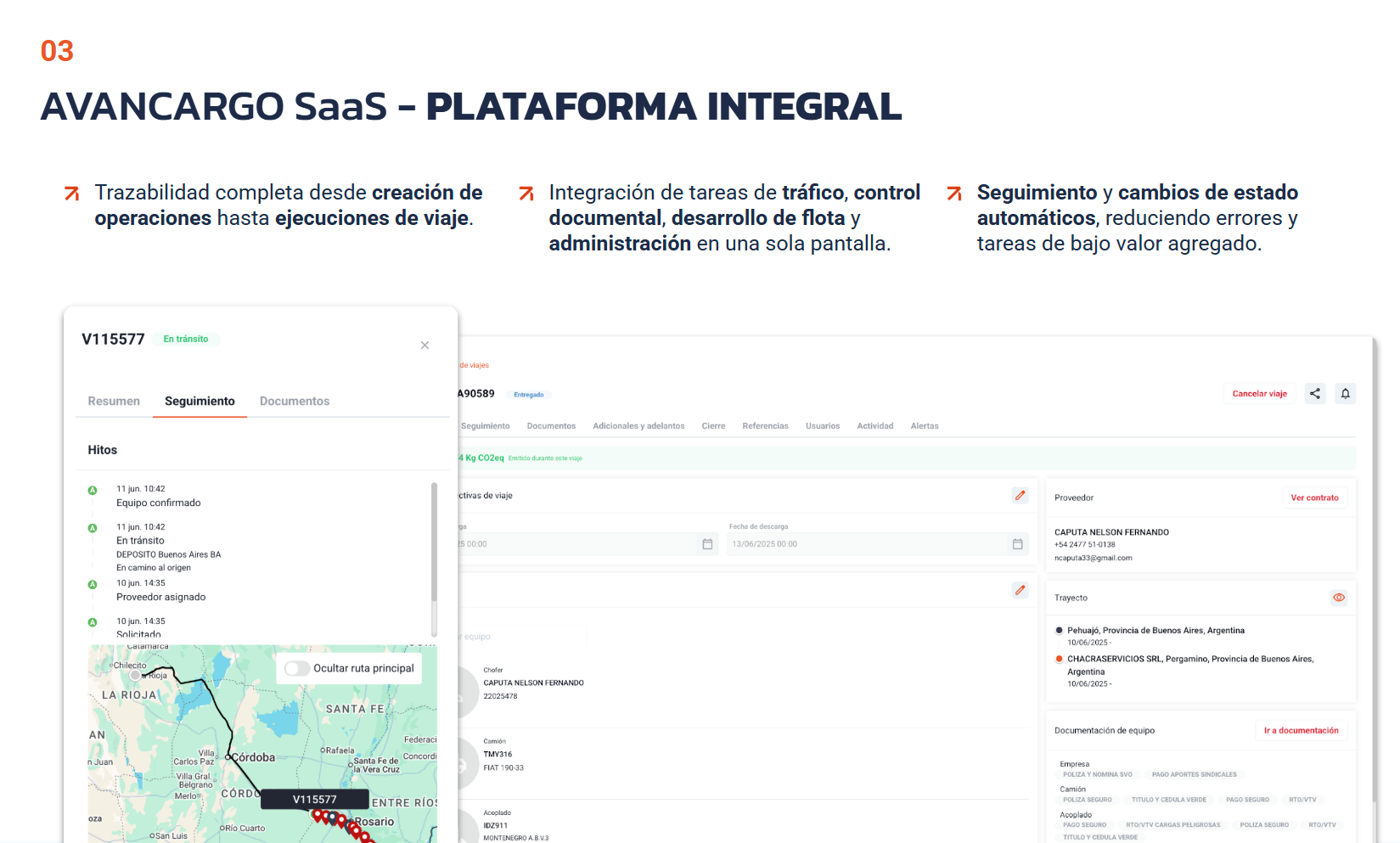 screenshot of Avancargo