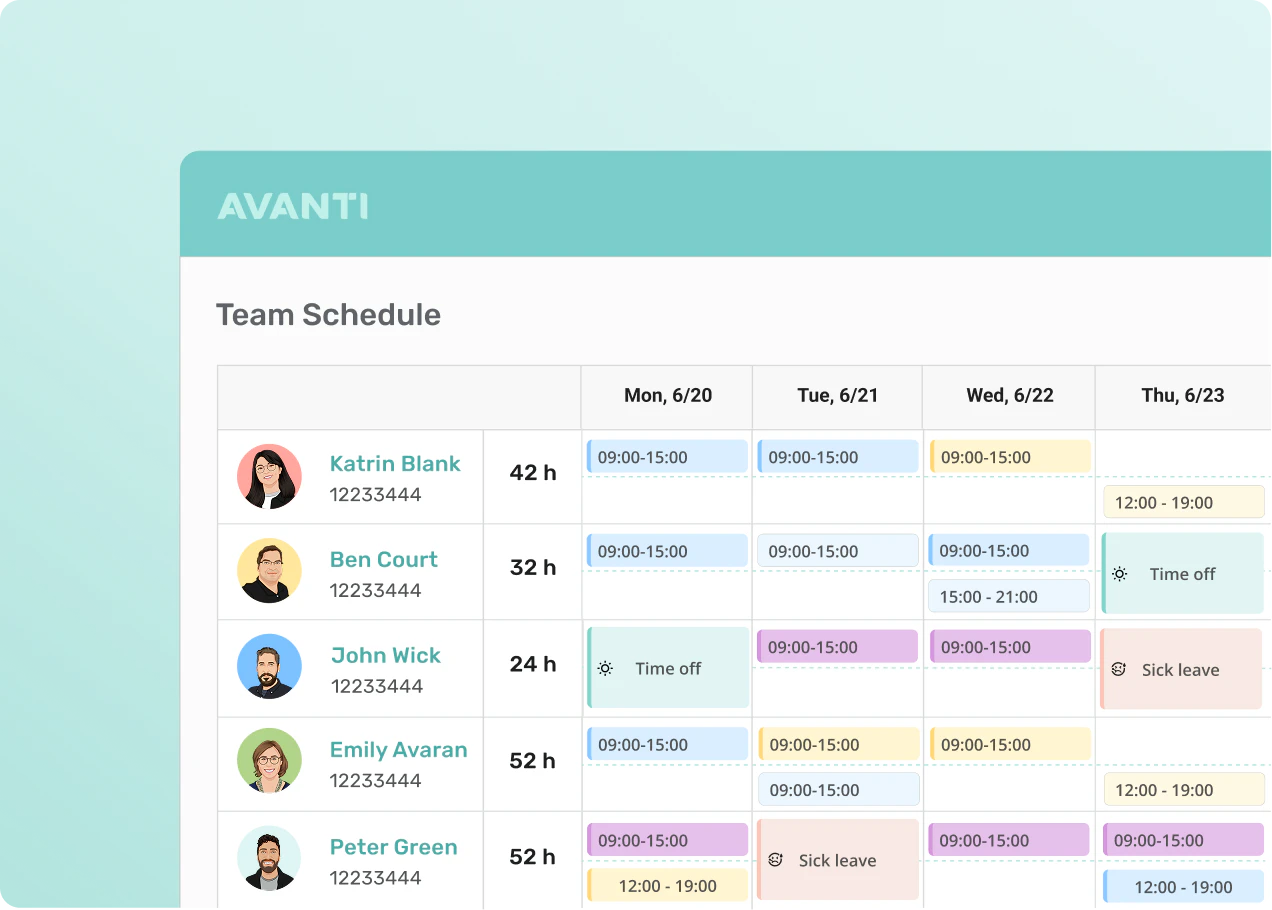screenshot of Avanti