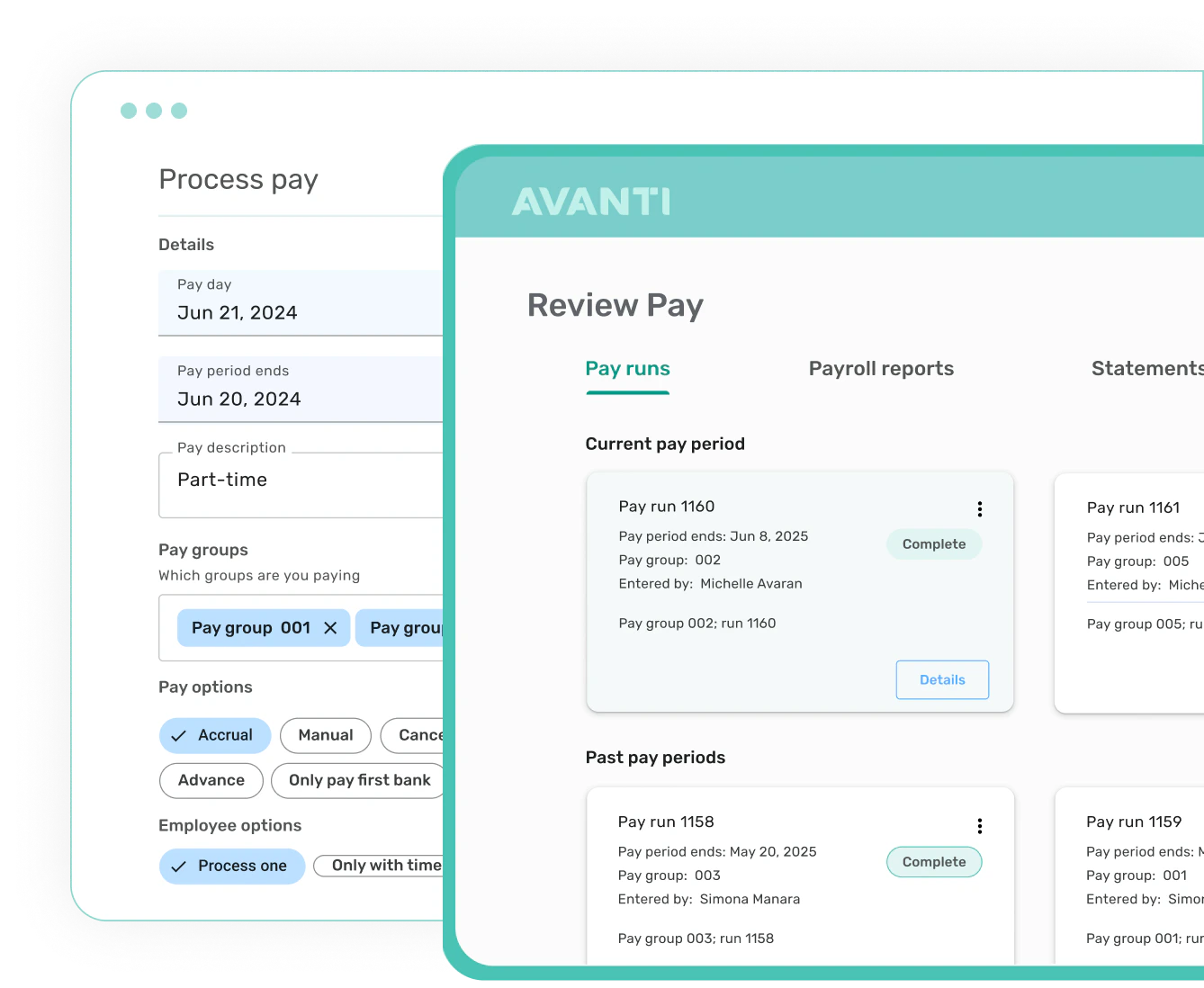 screenshot of Avanti