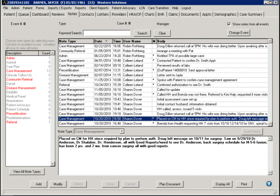 screenshot of AveCare