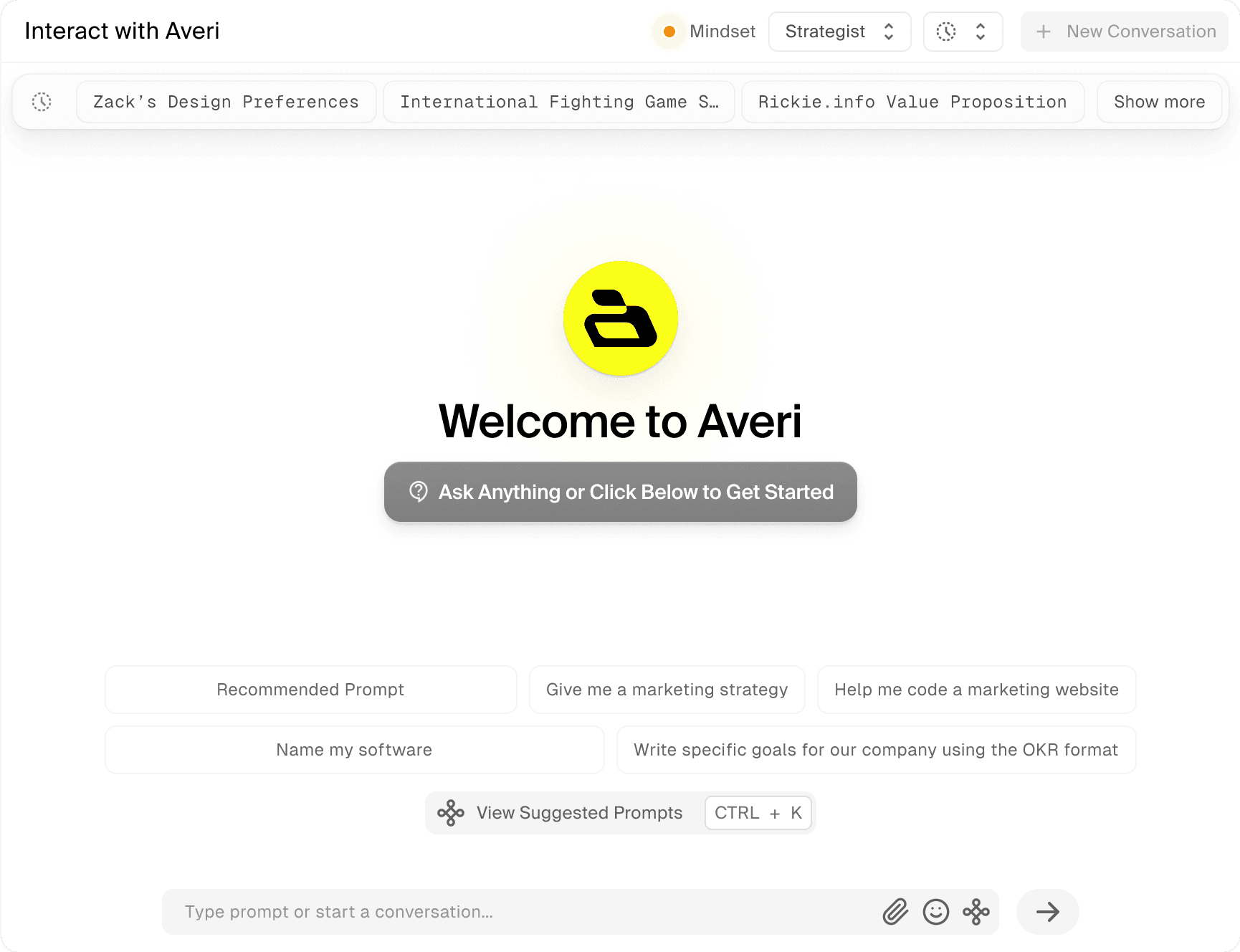 screenshot of Averi