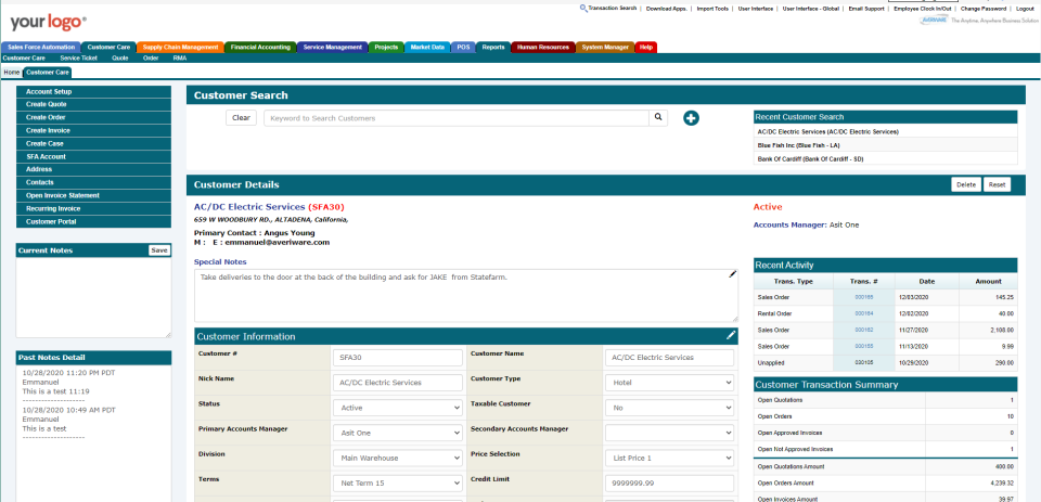 screenshot of Averiware