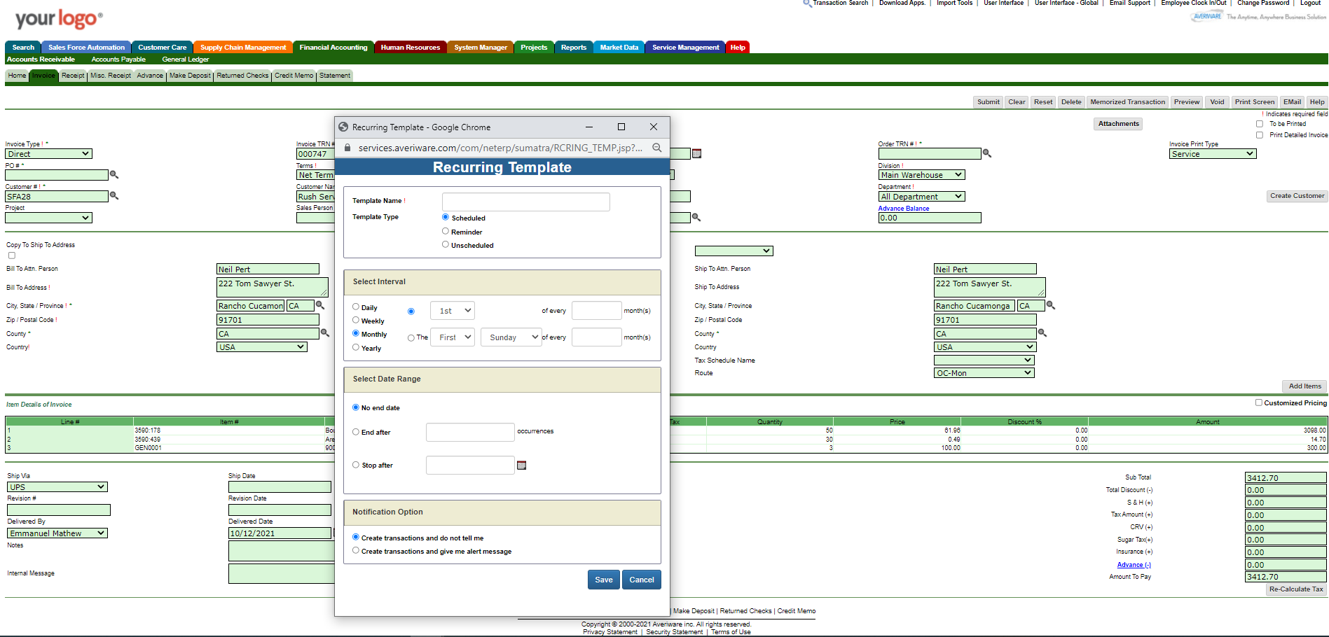 screenshot of Averiware