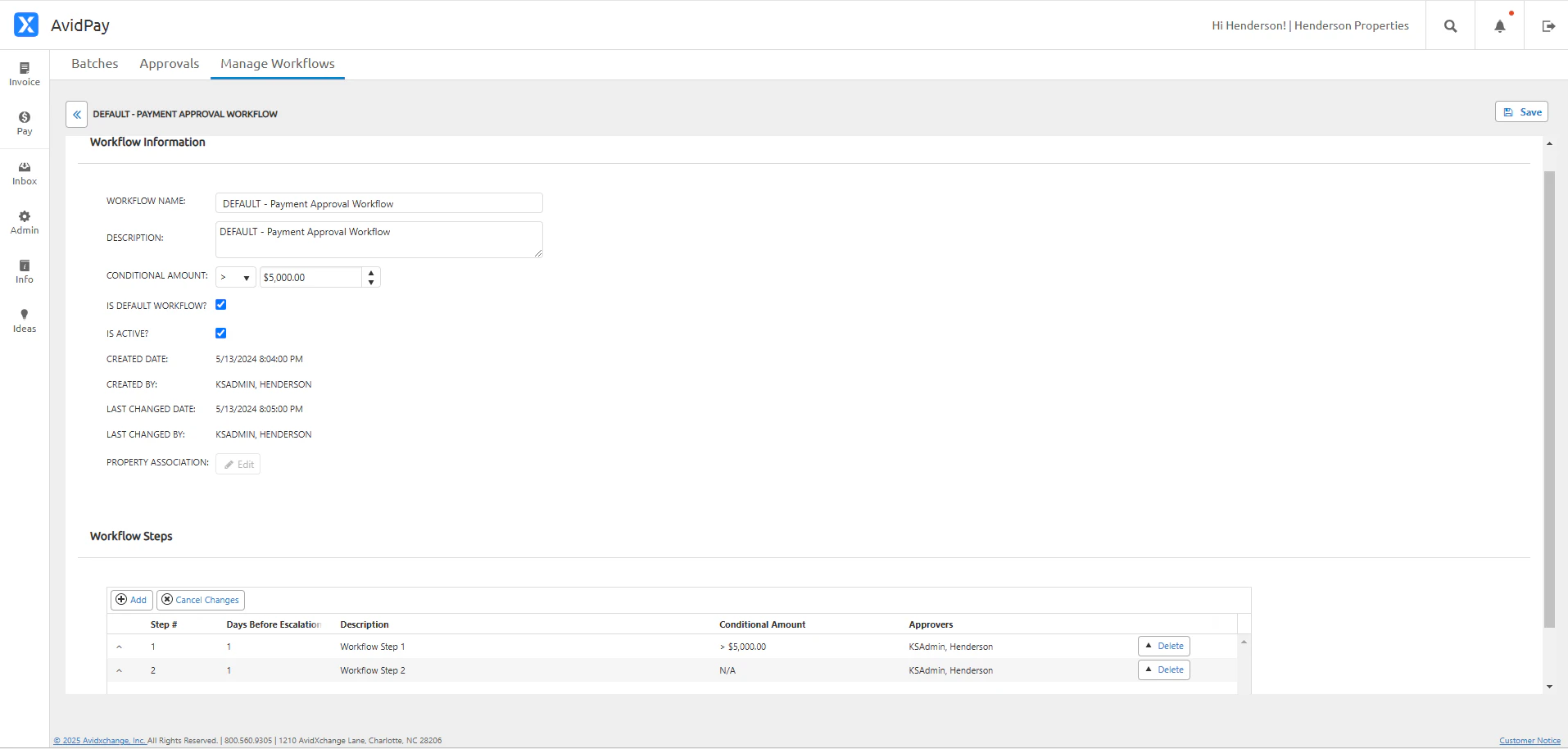 screenshot of AvidXchange