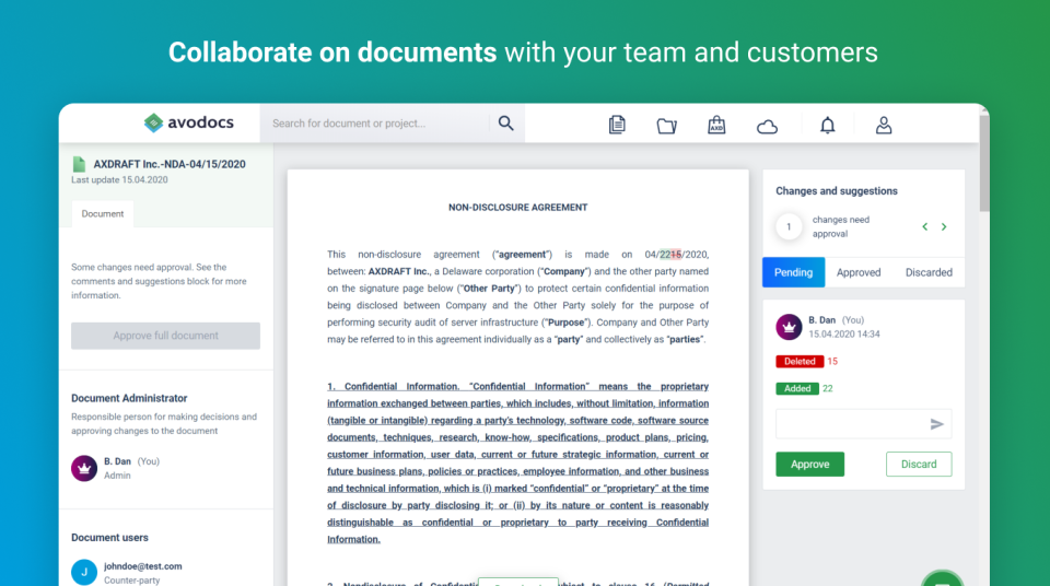 screenshot of Avodocs