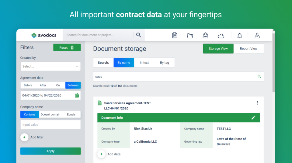 screenshot of Avodocs