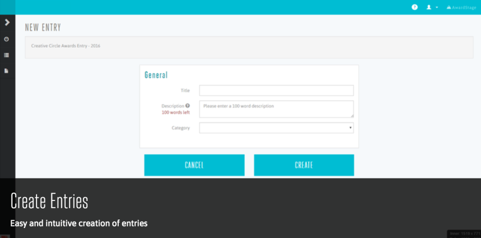 screenshot of AwardStage