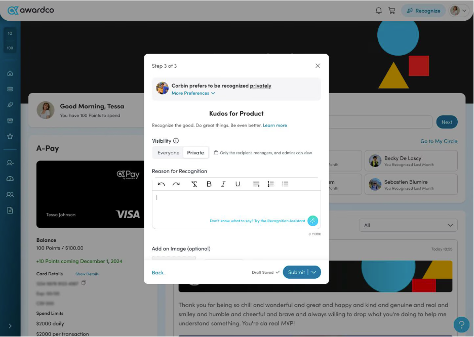 screenshot of Awardco