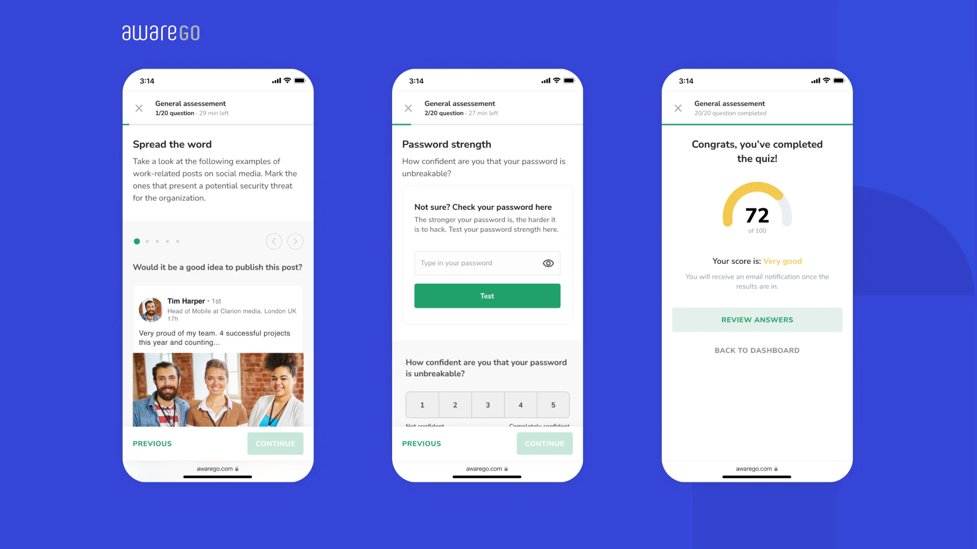 screenshot of AwareGO