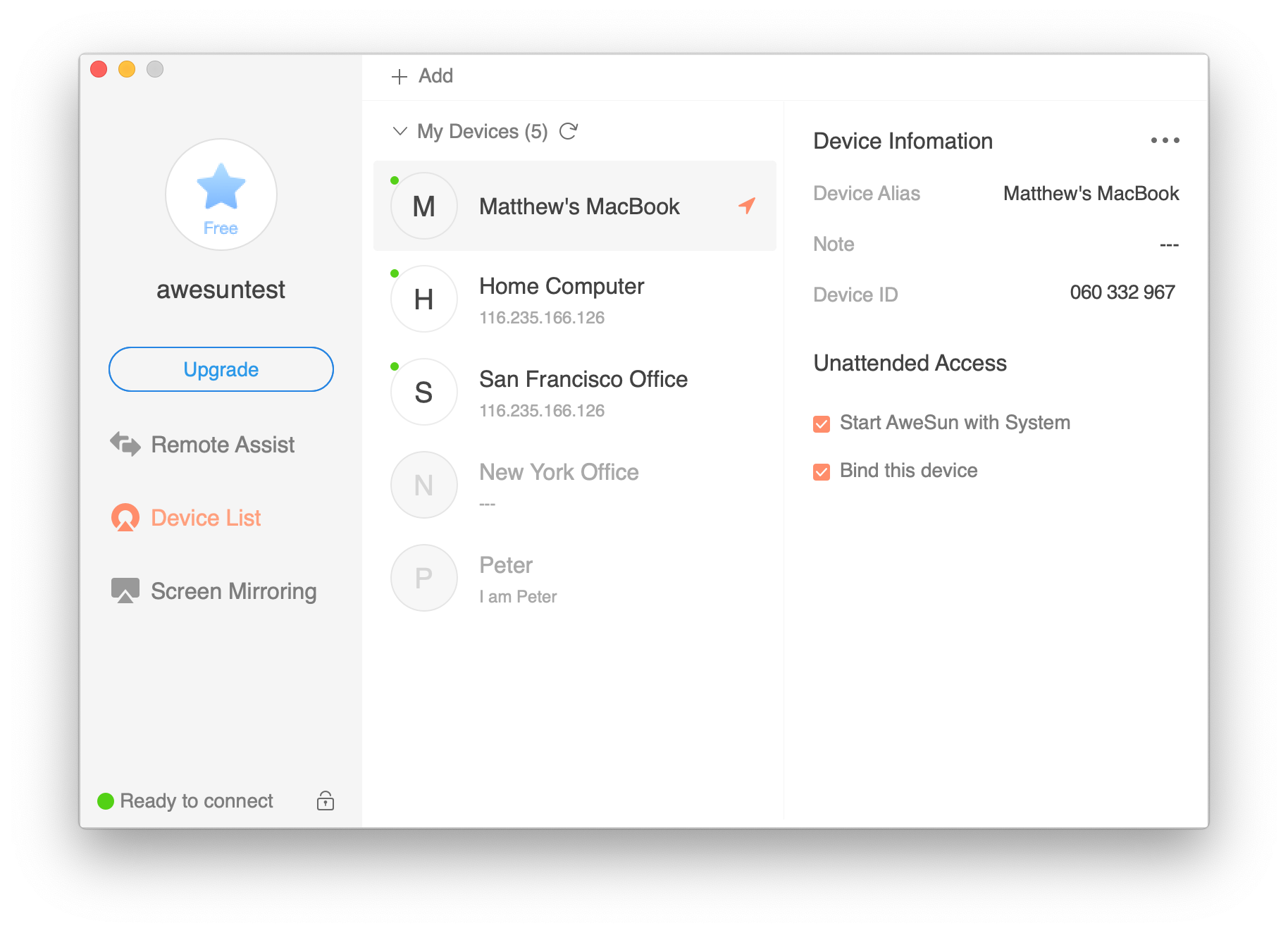 screenshot of AweSun