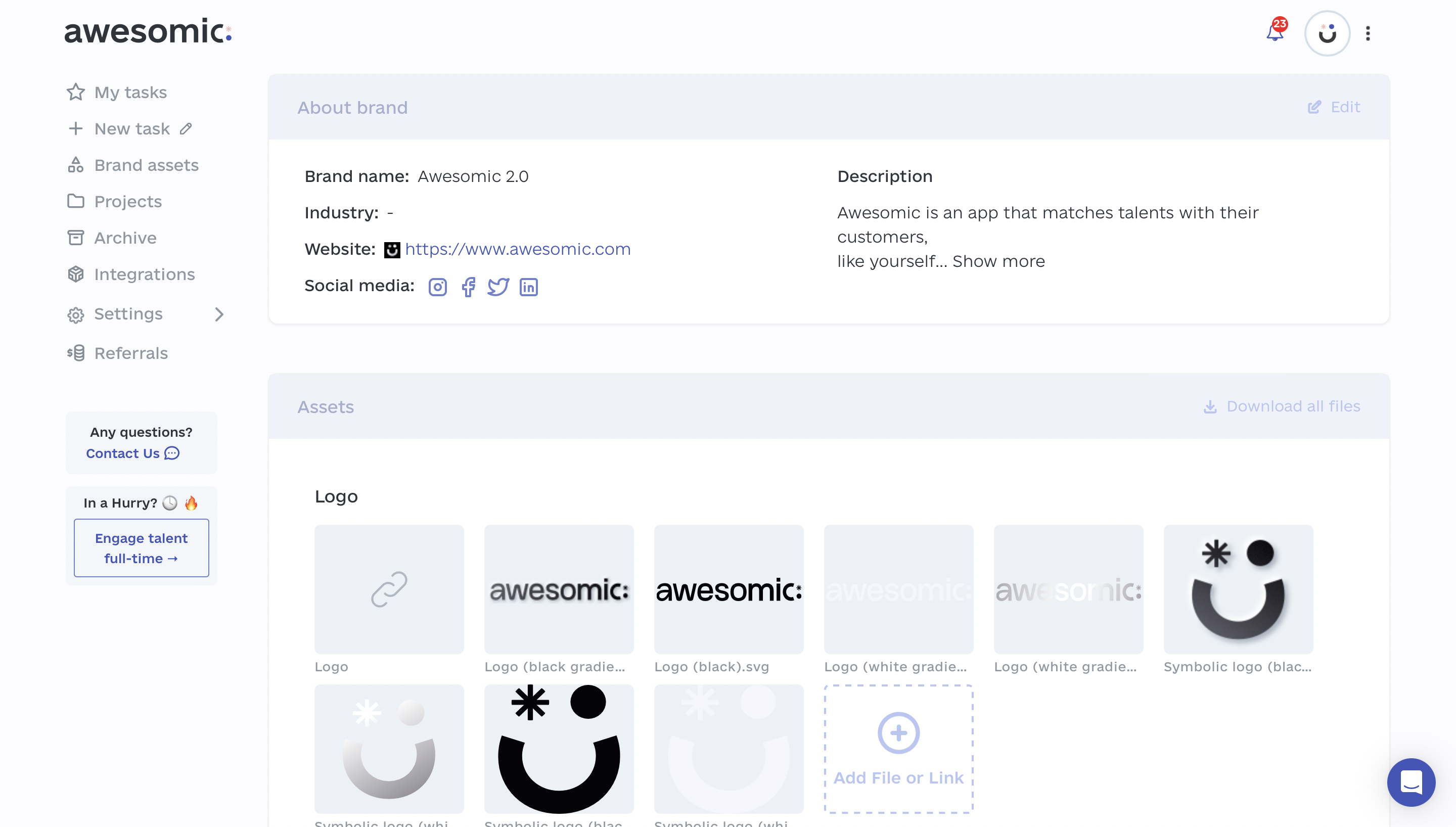 screenshot of Awesomic