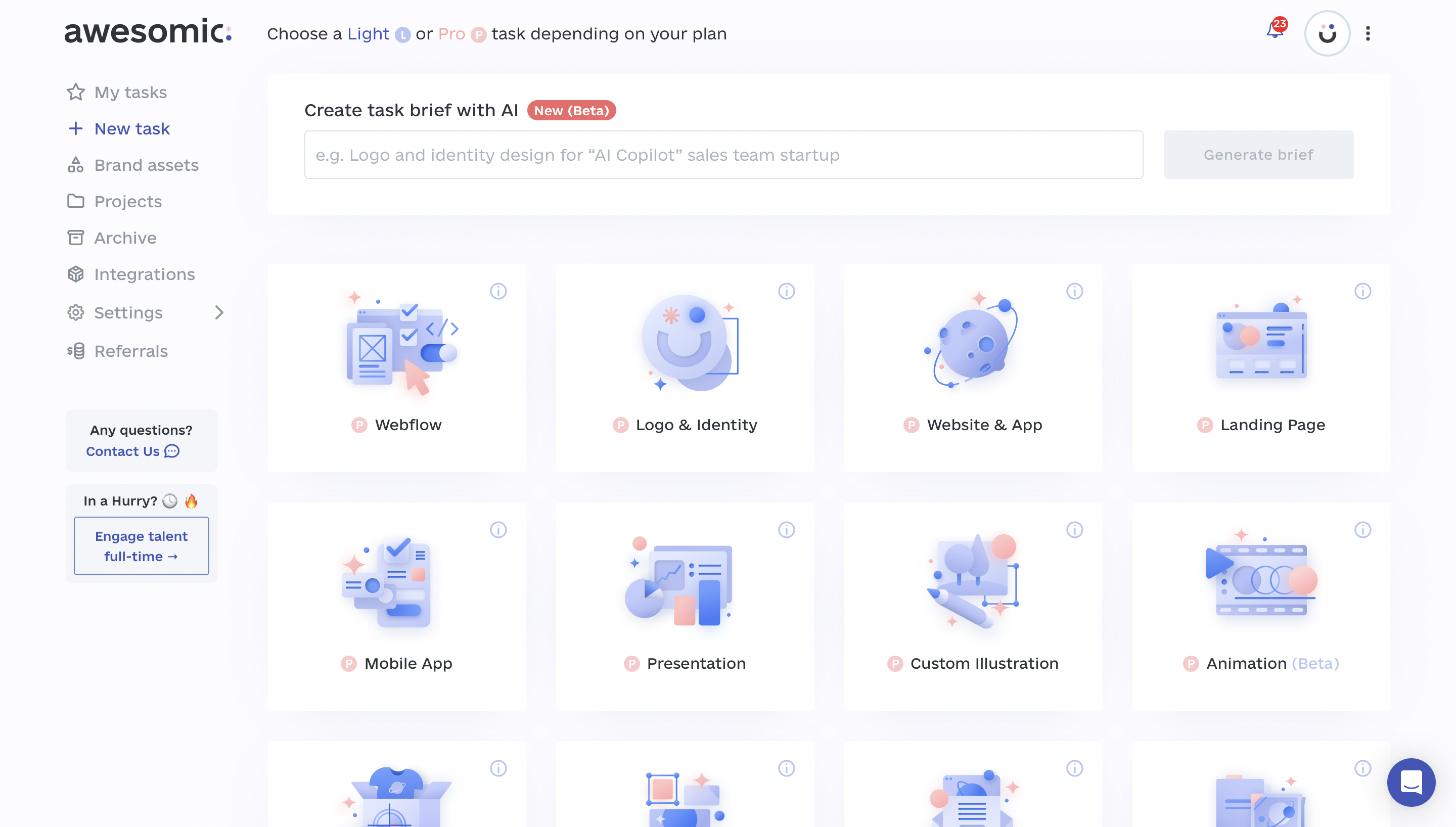 screenshot of Awesomic