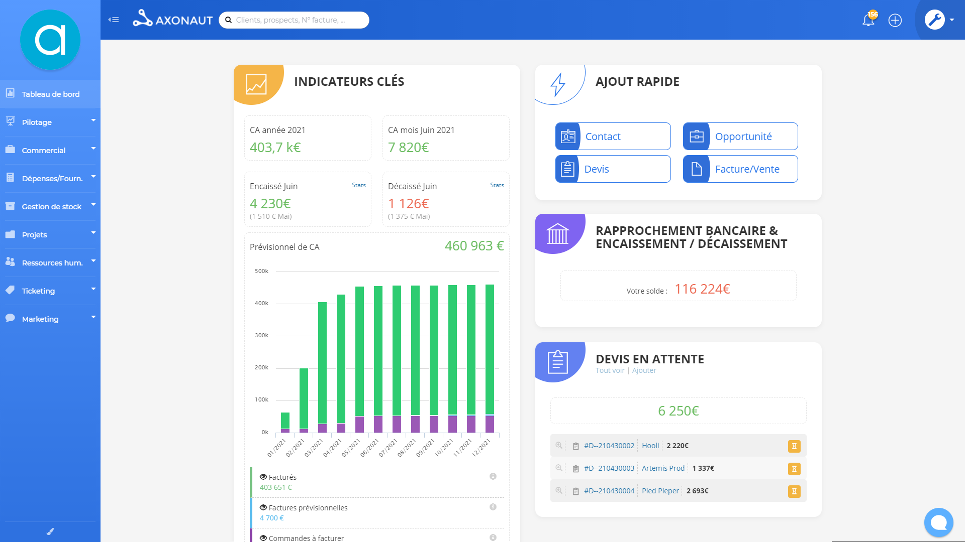 screenshot of Axonaut