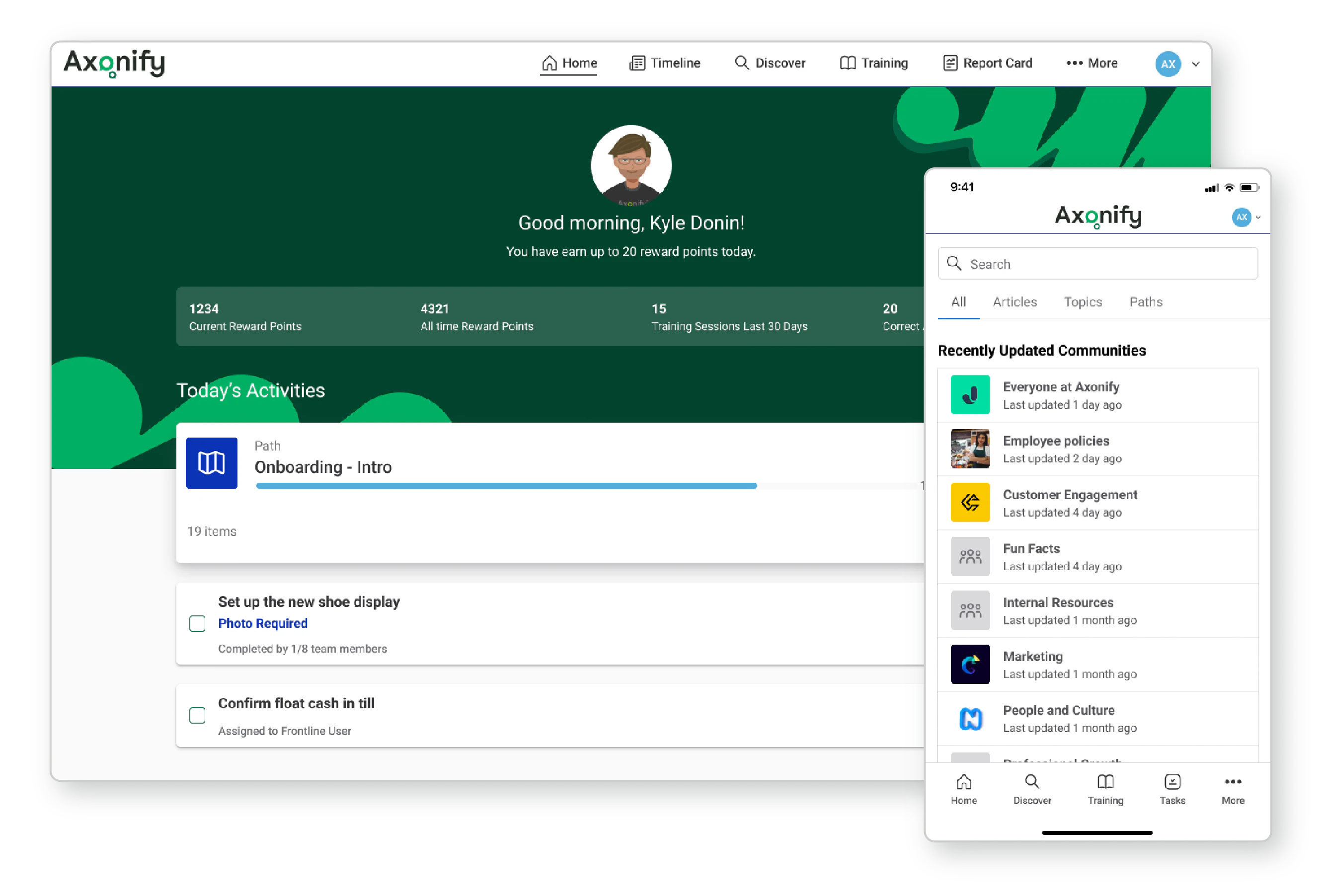 screenshot of Axonify