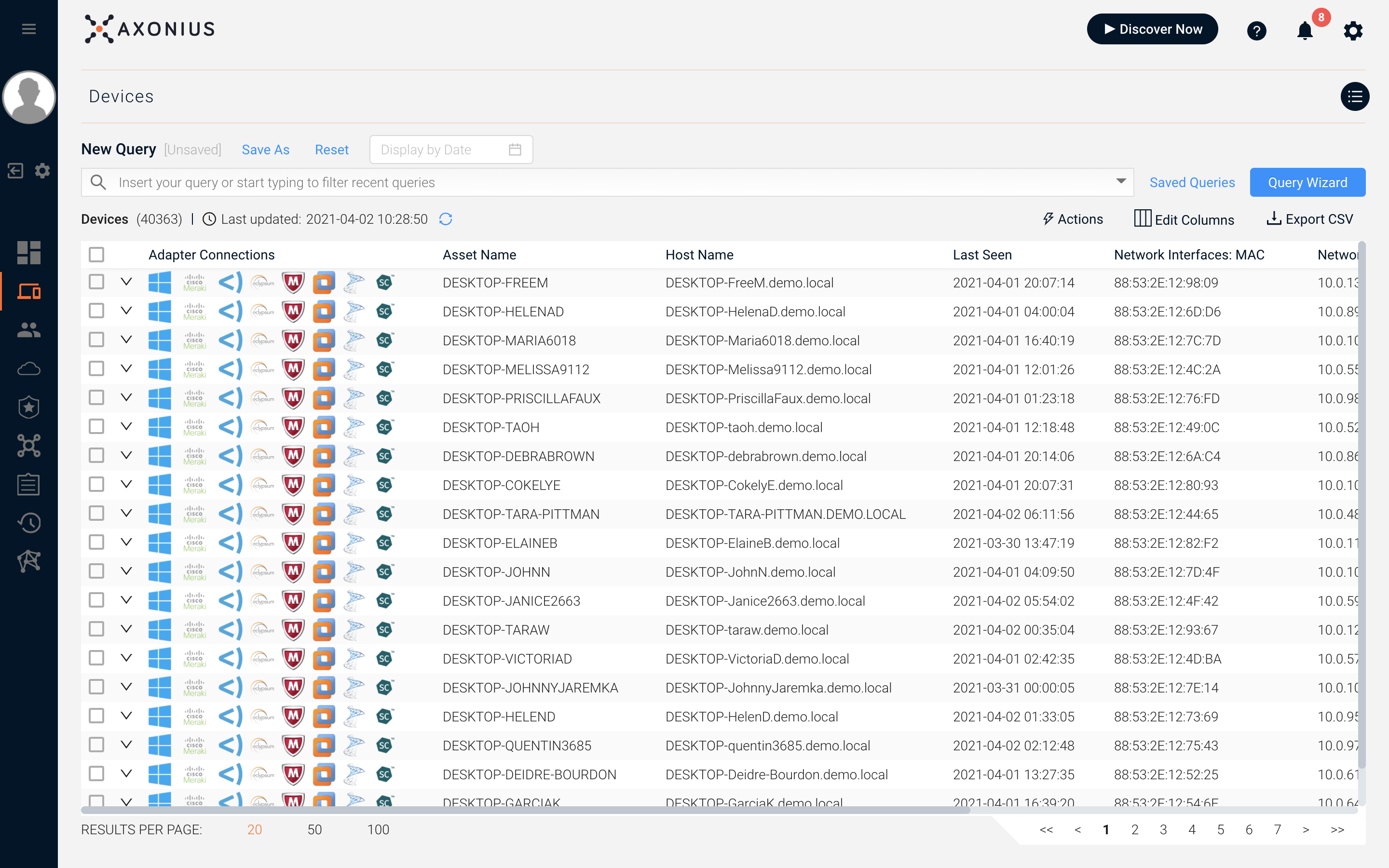 screenshot of Axonius