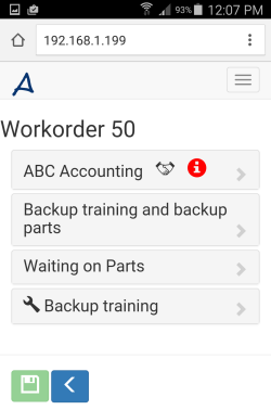screenshot of AyaNova