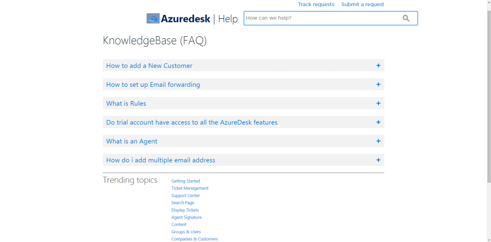 screenshot of AzureDesk
