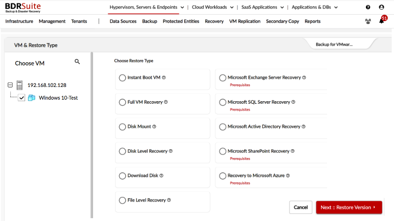 screenshot of BDRSuite