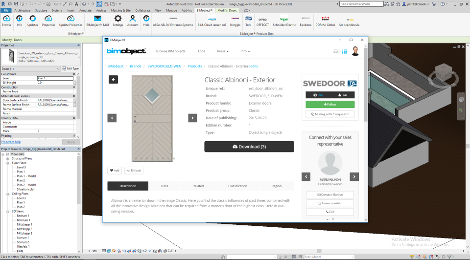 screenshot of BIMobject