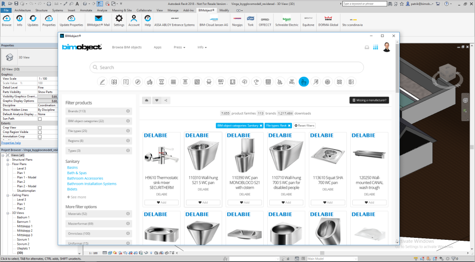 screenshot of BIMobject