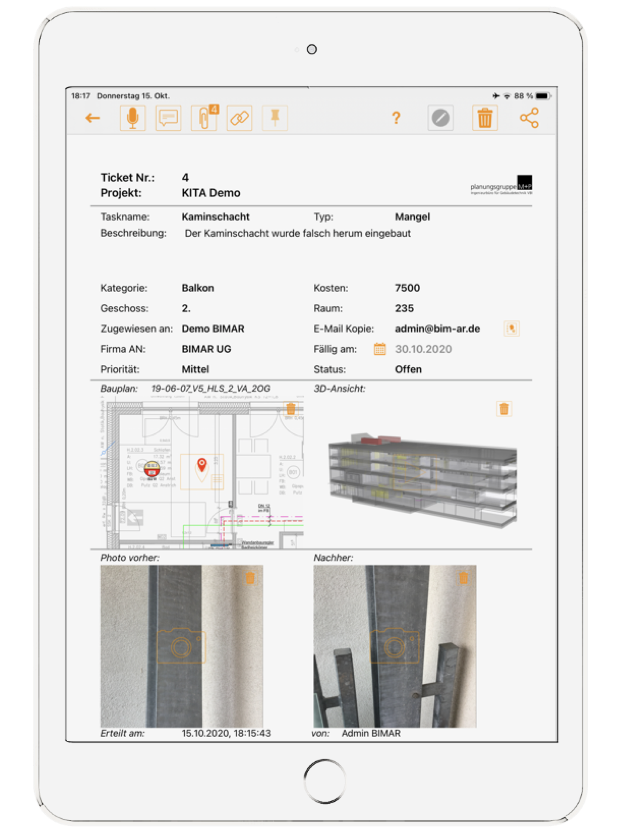 screenshot of BIMtask