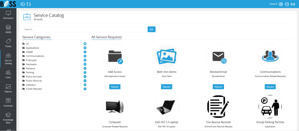 screenshot of BOSSDesk