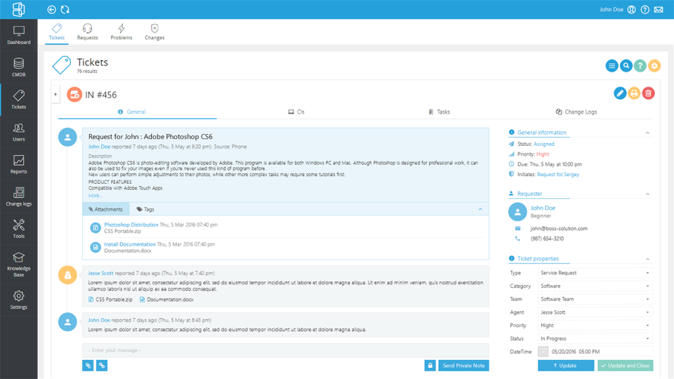 screenshot of BOSSDesk