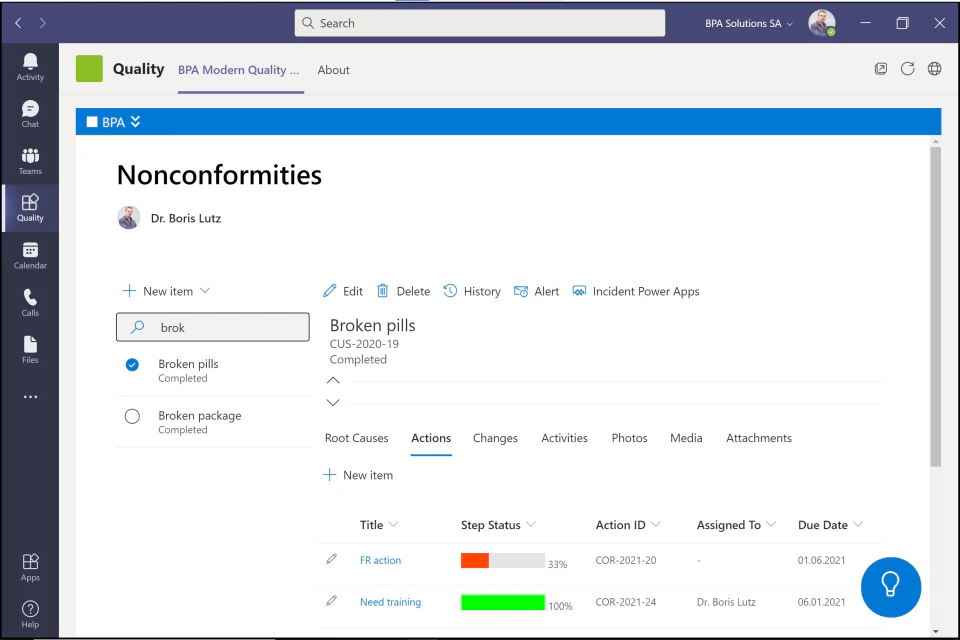 screenshot of BPAQuality365