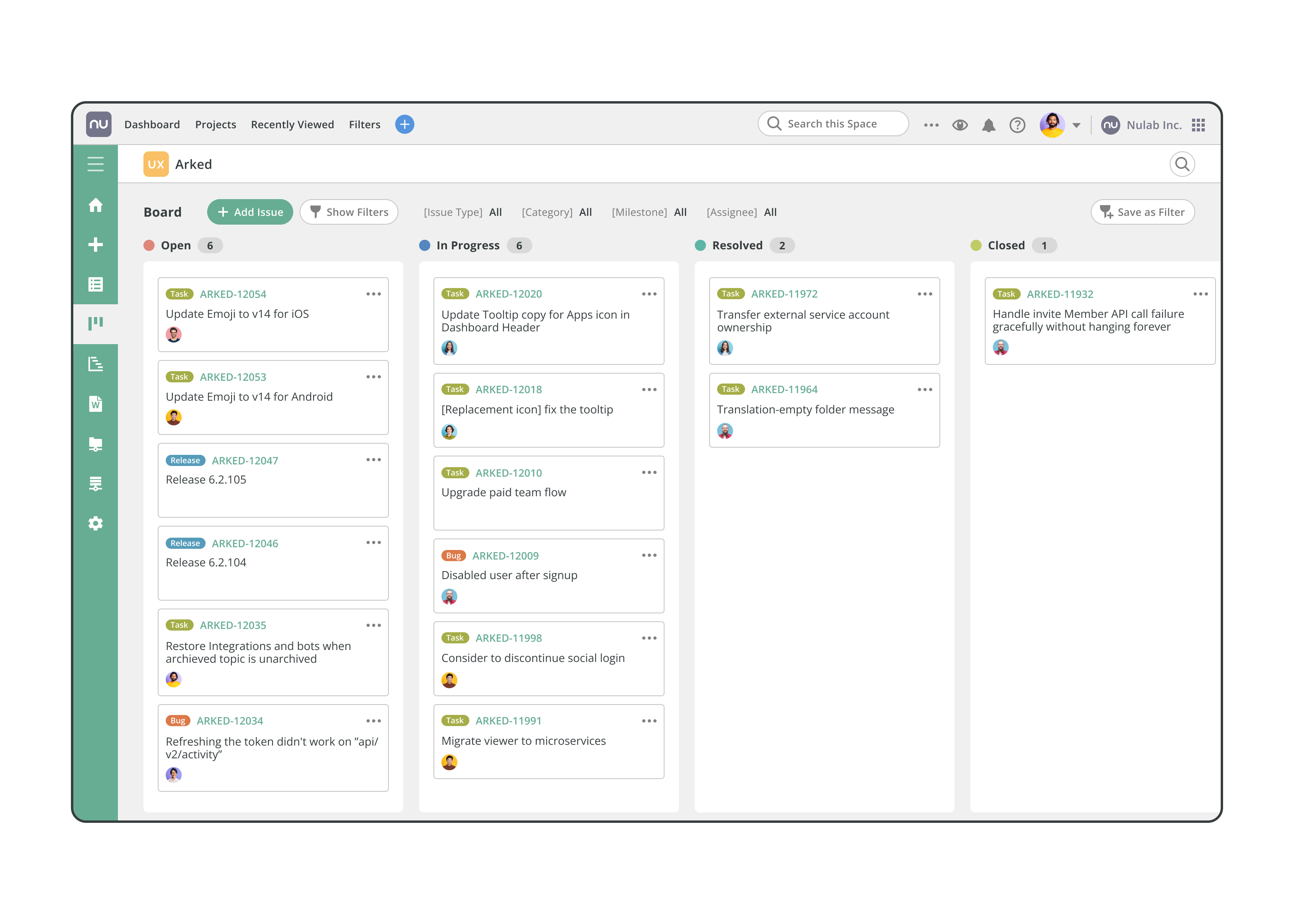 screenshot of Backlog