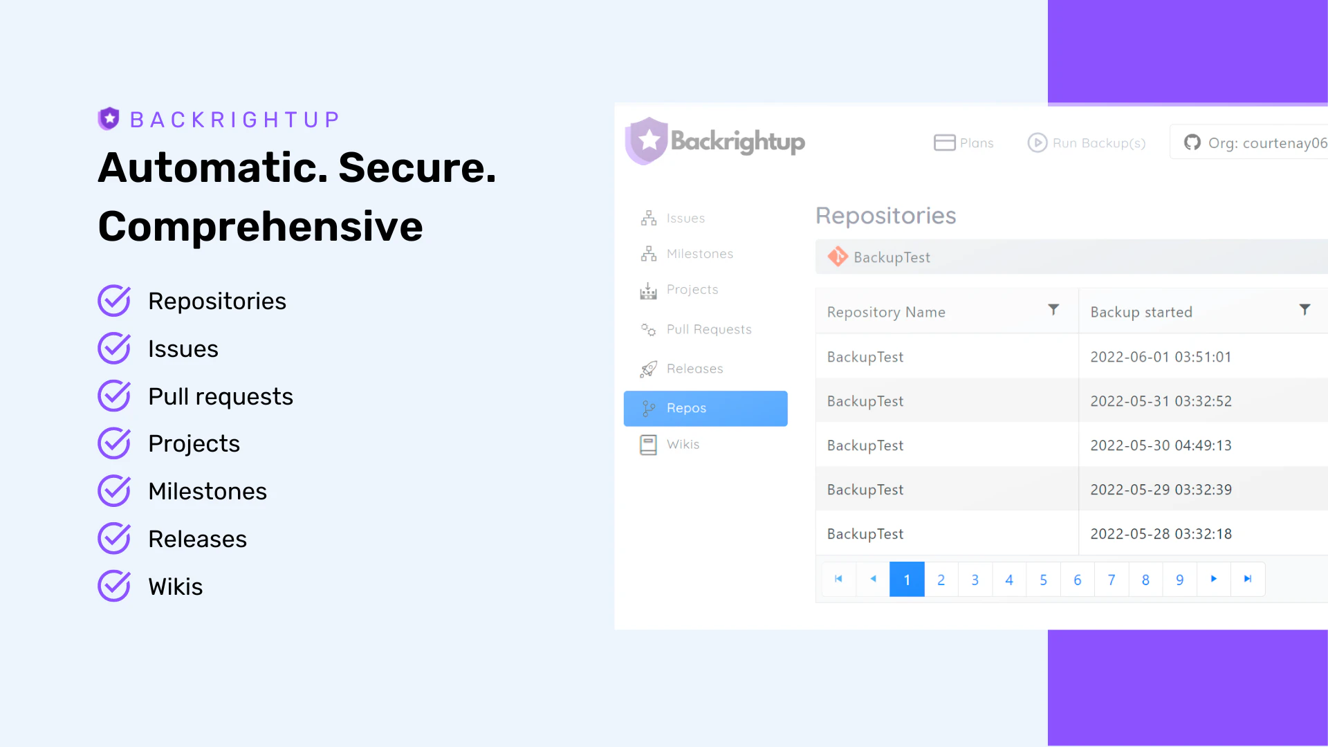 screenshot of Backrightup