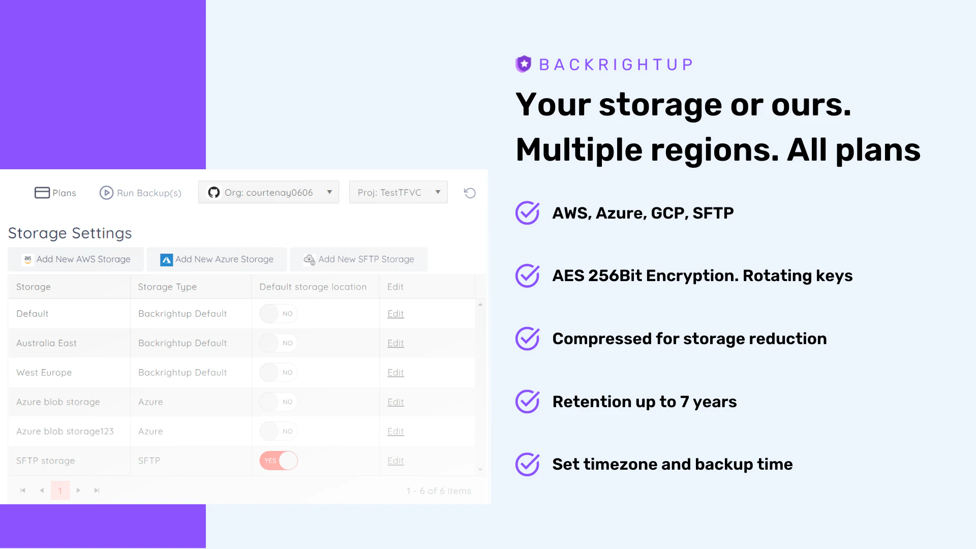 screenshot of Backrightup