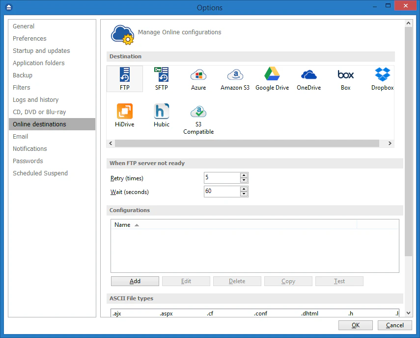 screenshot of Backup4all