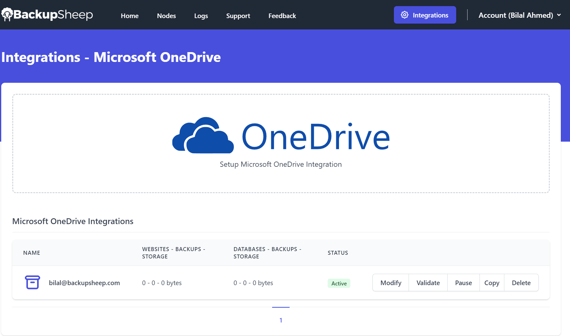 screenshot of BackupSheep