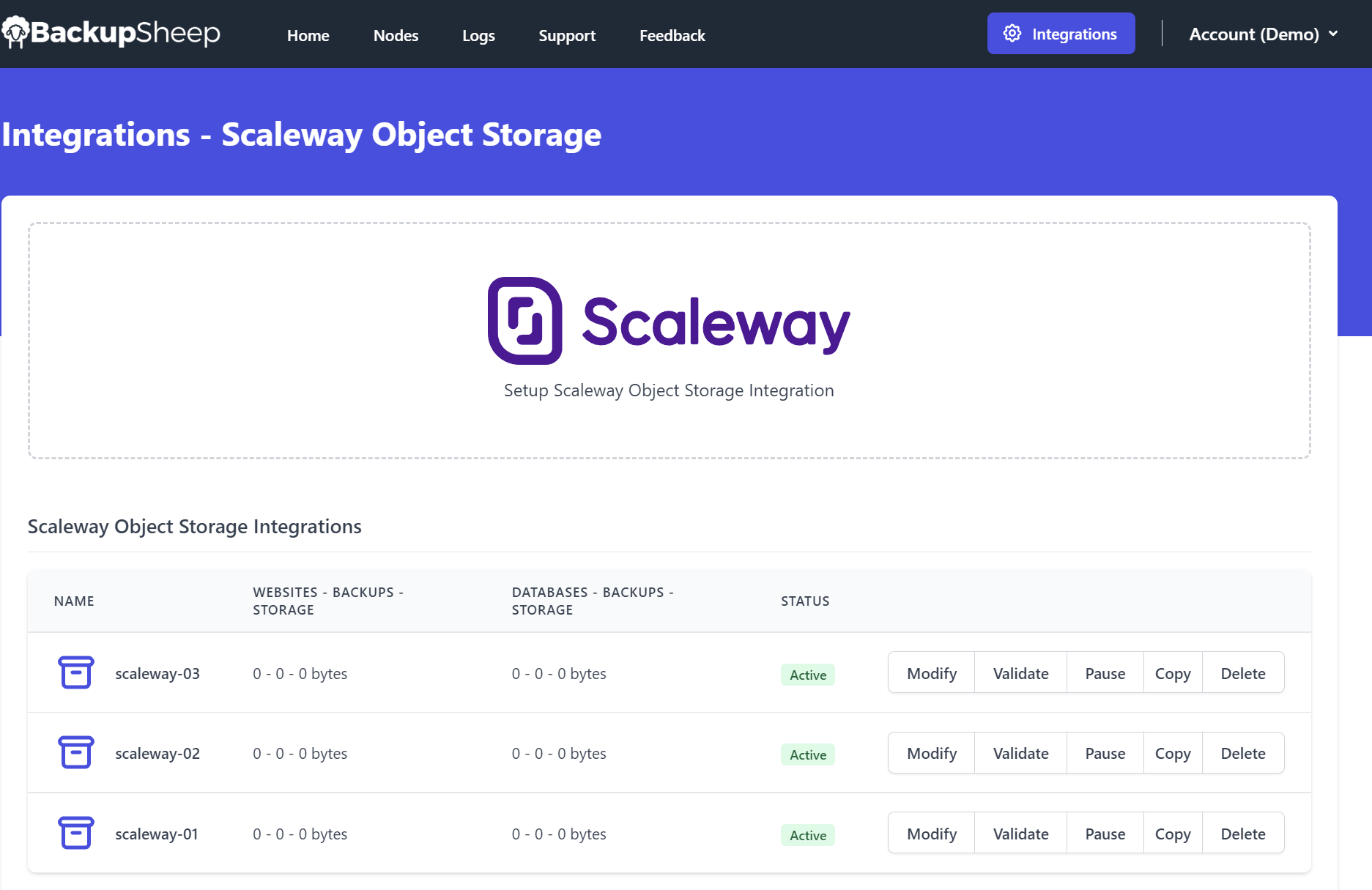 screenshot of BackupSheep