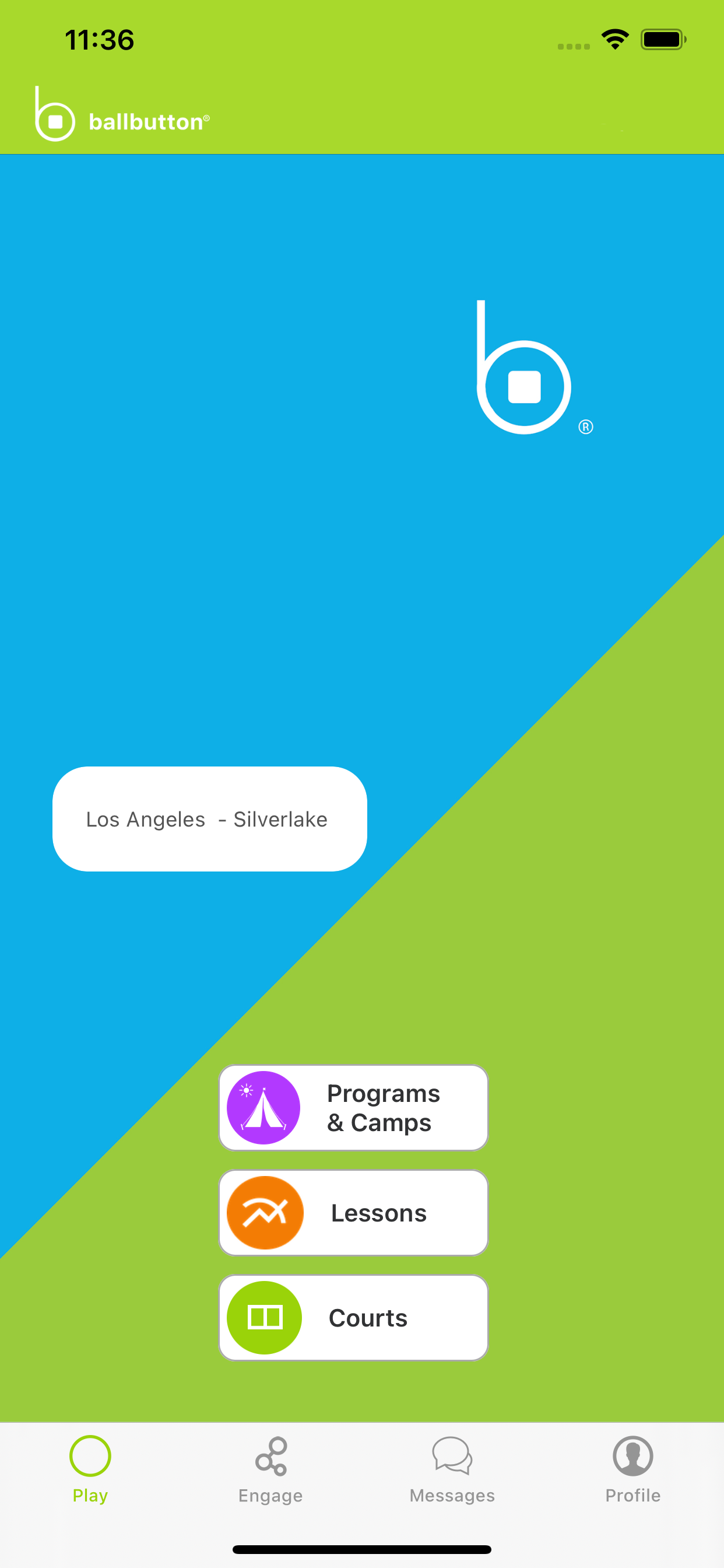 screenshot of Ballbutton