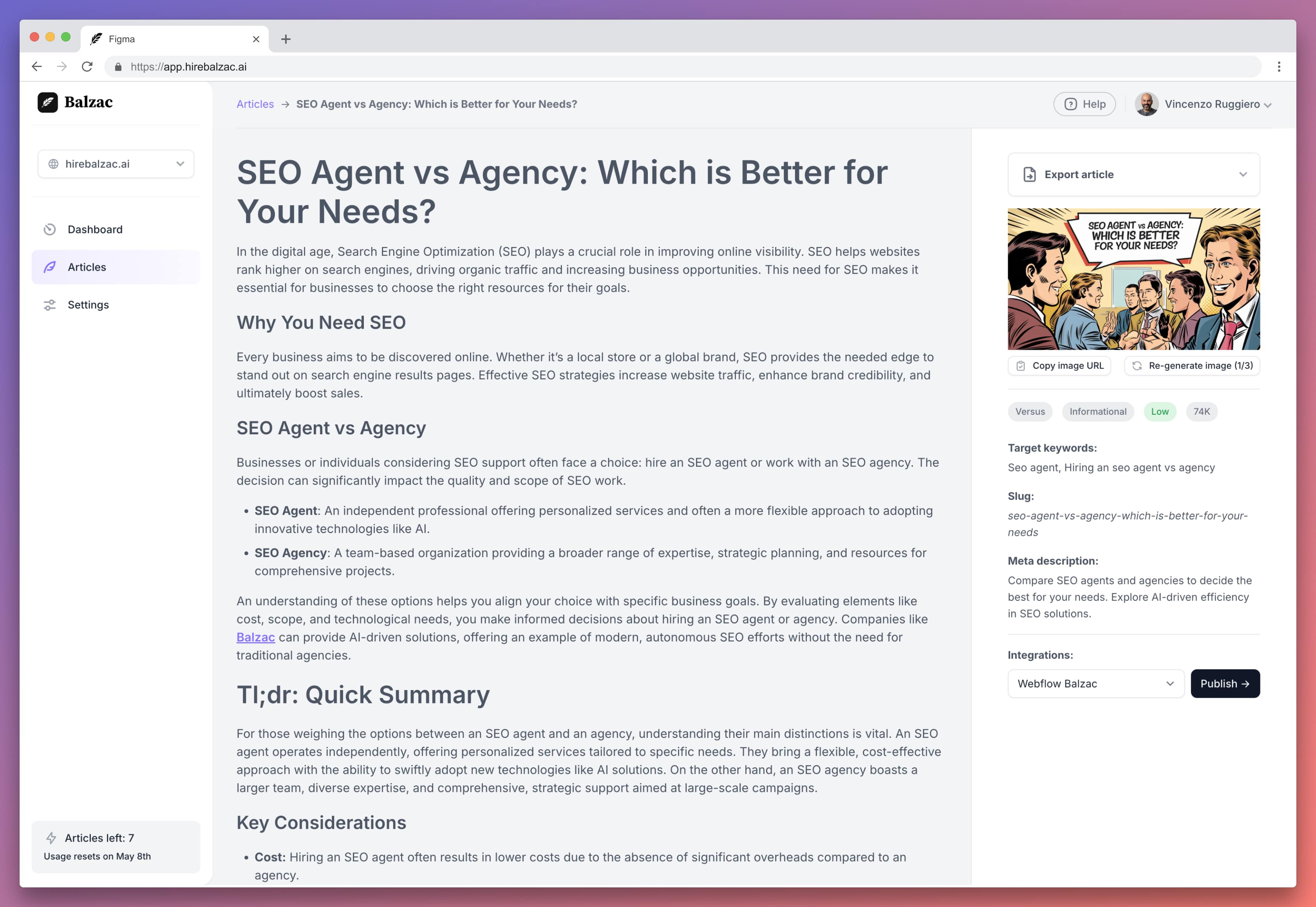 screenshot of Balzac