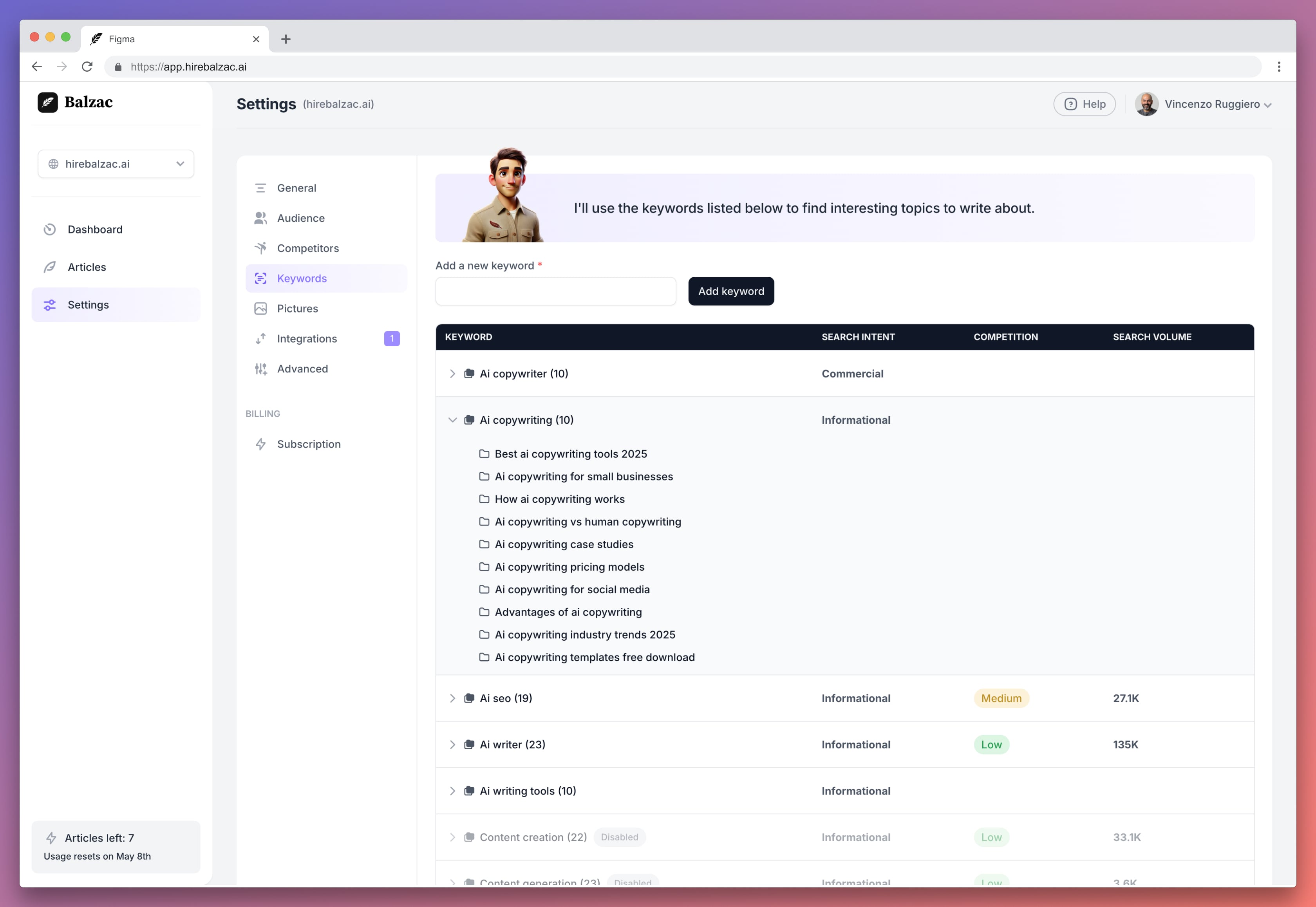 screenshot of Balzac