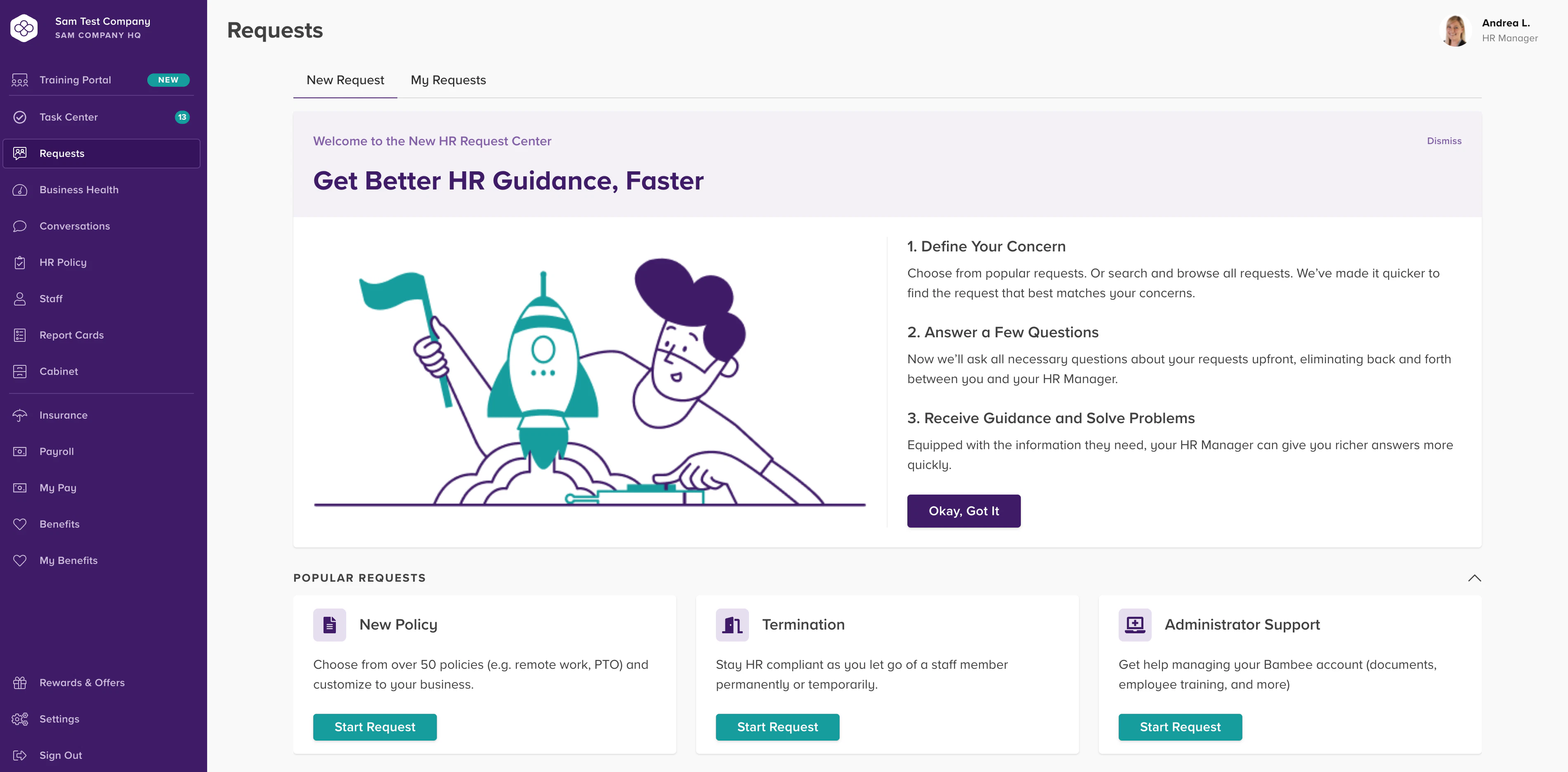 screenshot of Bambee