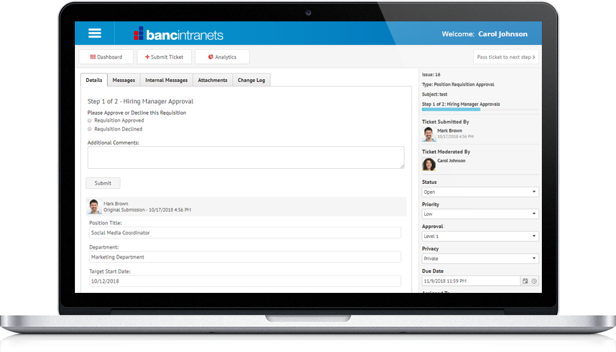 screenshot of BancWorks