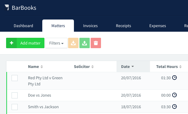 screenshot of BarBooks