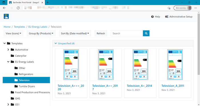 screenshot of BarTender